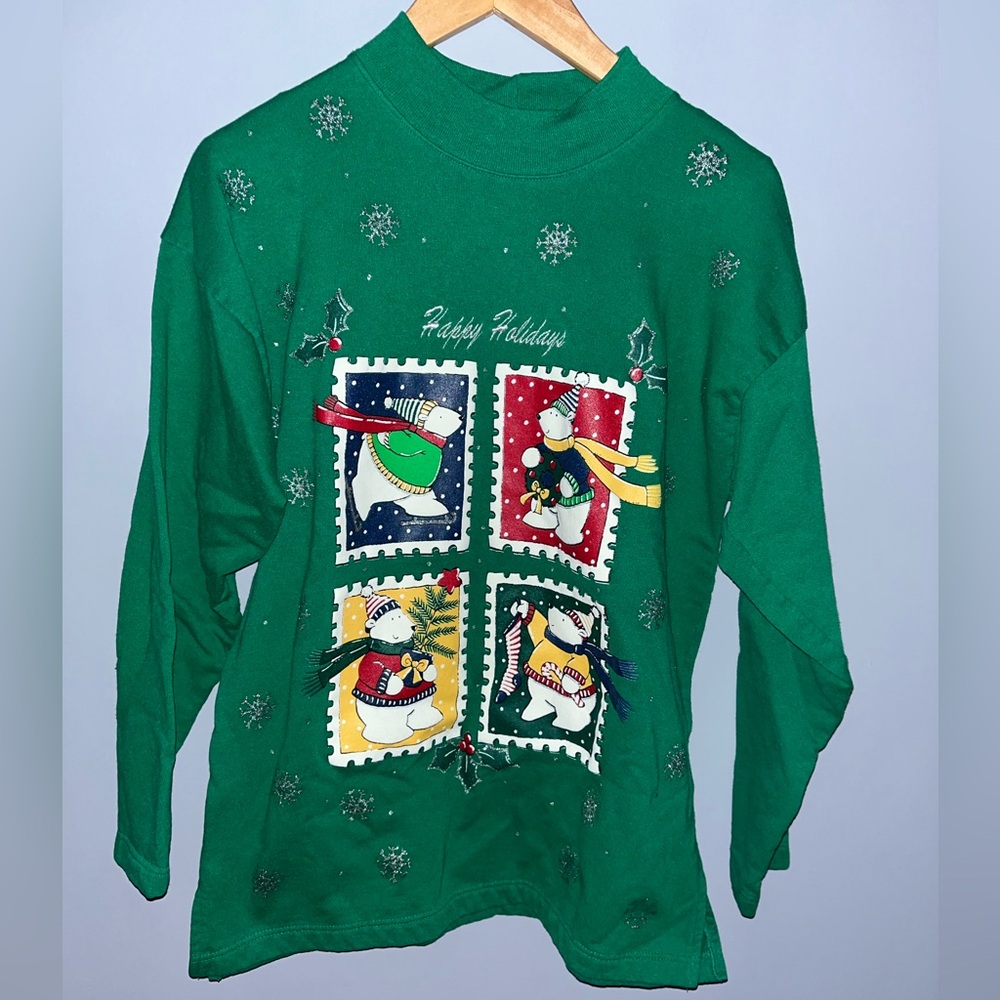 Vintage Green "Happy Holidays"‎ sweatshirt